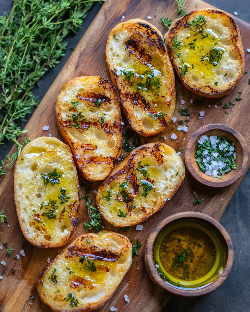 Grillbrot mit Olivenöl und Meersalz