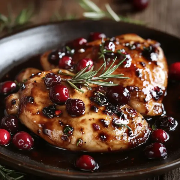 Hähnchen mit Preiselbeer-Balsamico-Glasur