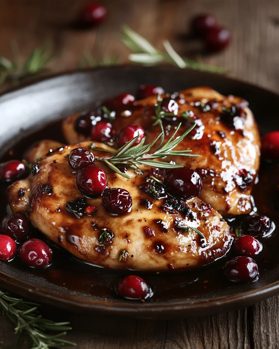 Hähnchen mit Preiselbeer-Balsamico-Glasur