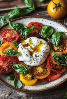 Italienischer Burrata-Caprese-Salat aus Heirloom-Tomaten 22 Italienischer Burrata-Caprese-Salat aus Heirloom-Tomaten