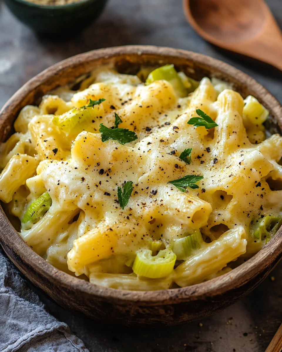 Käse-Lauch Pasta mit Hackfleisch