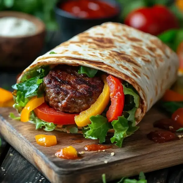Kalorienarmer Burger-Wrap unter 250 Kalorien