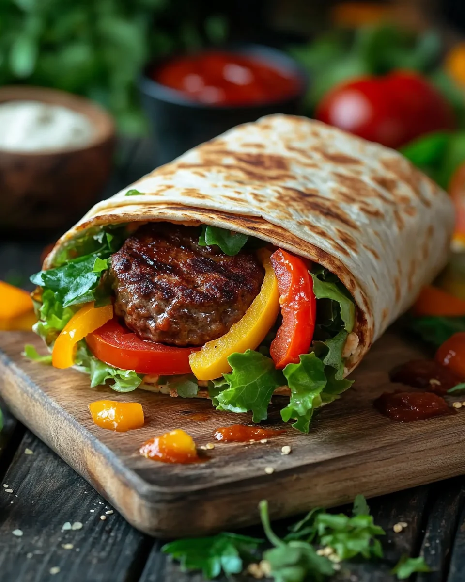 Kalorienarmer Burger-Wrap unter 250 Kalorien