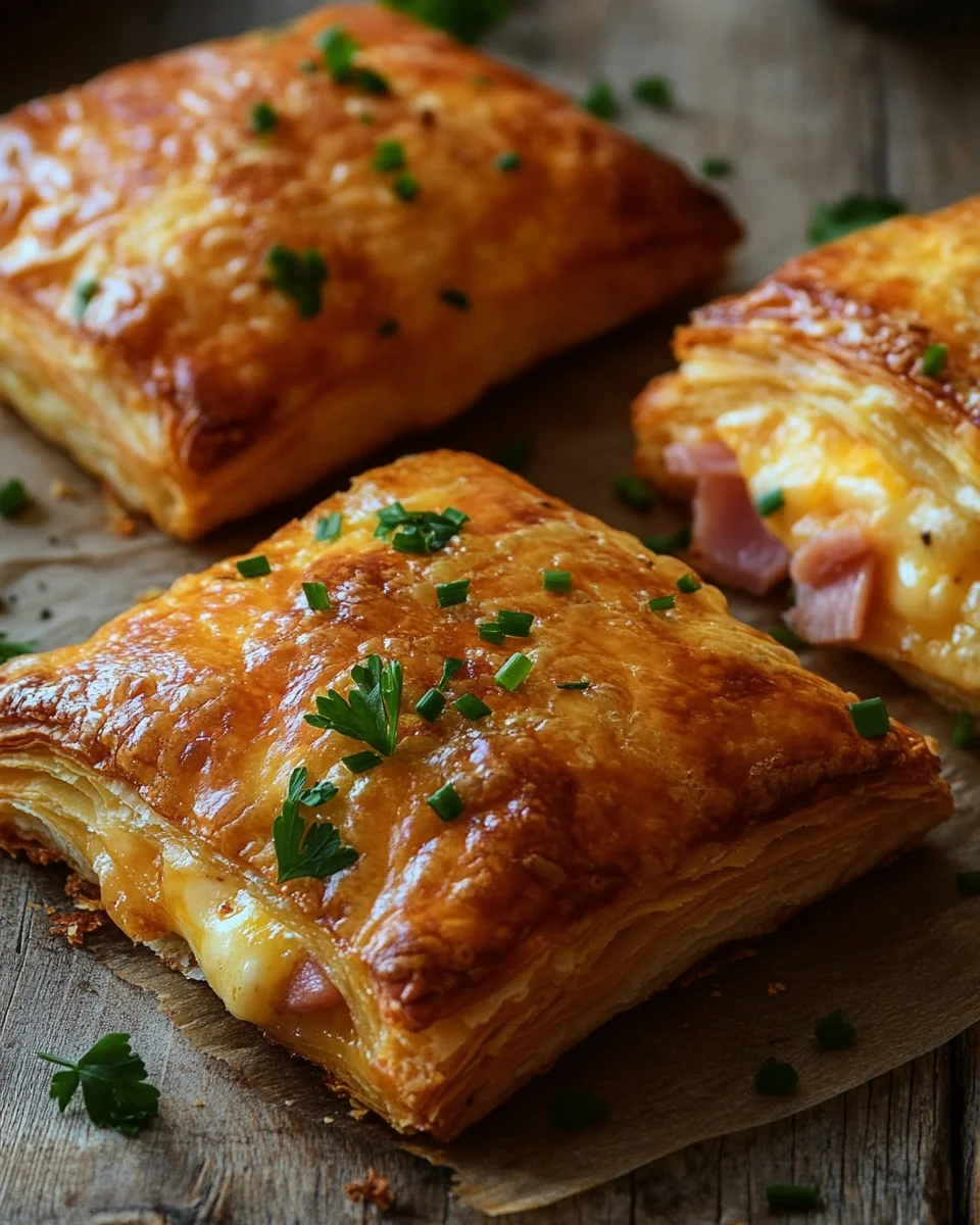 Knusprige Blätterteig-Schinken-Käse
