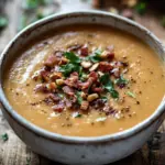 Maronensuppe mit karamellisierten N&uuml;ssen und Speck