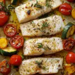 Rezept f&uuml;r mediterran gebackene Fischfilets mit Gem&uuml;se