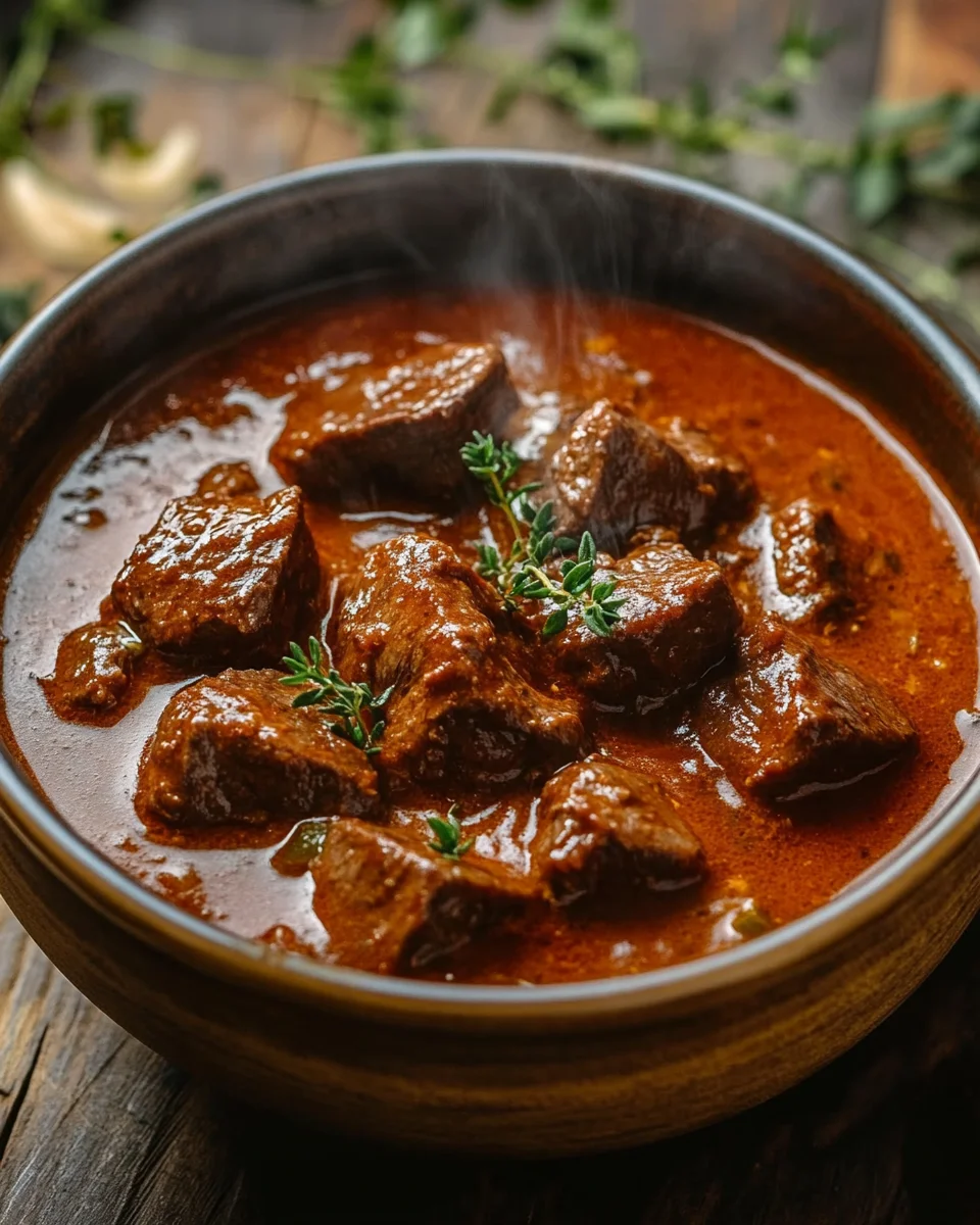 Rindergulasch in Tomaten-Sahnesoße 25 Rindergulasch