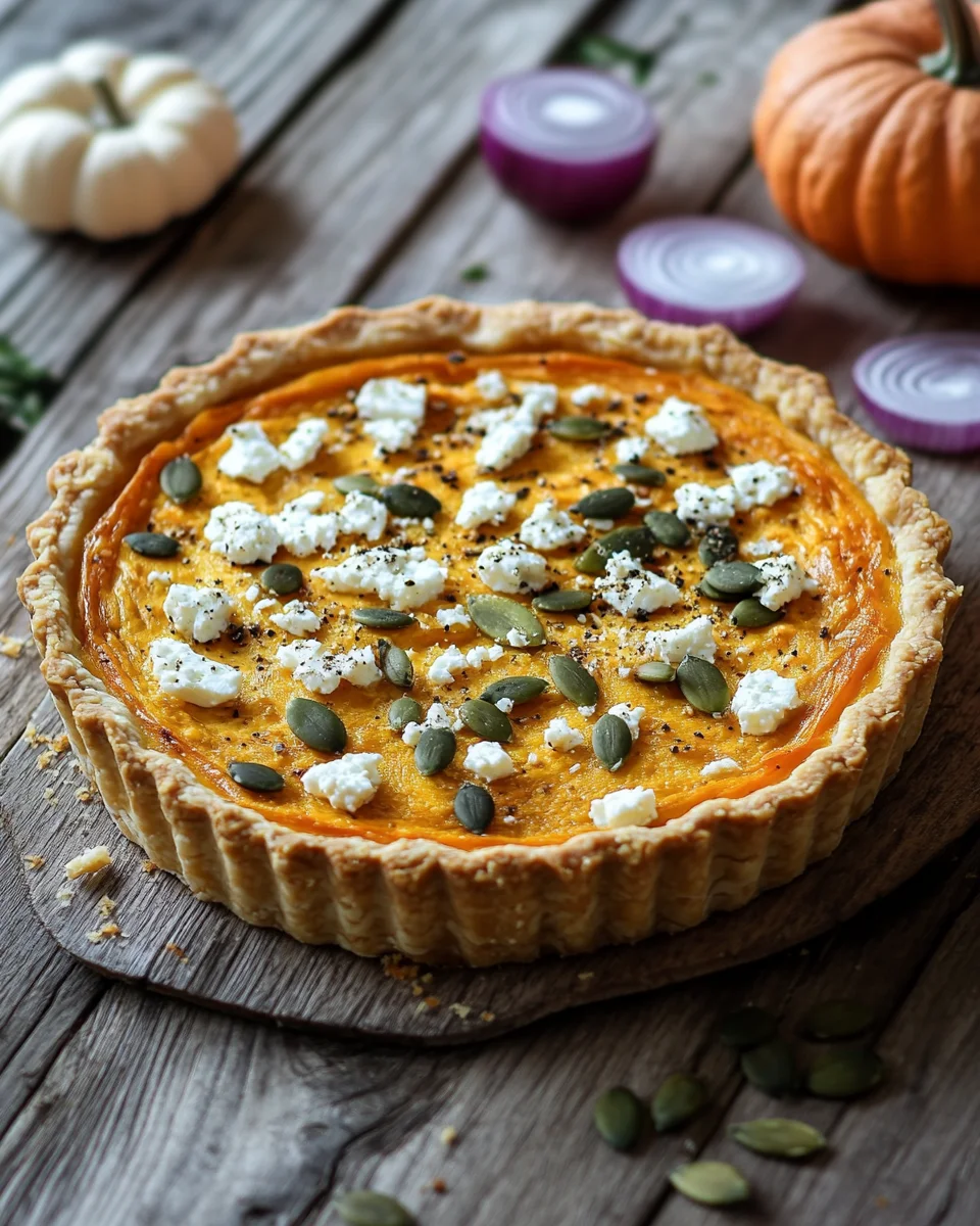Saftige K&uuml;rbis-Quiche mit Feta