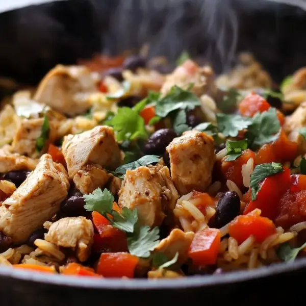 Taco-Pfanne mit Huhn und Reis
