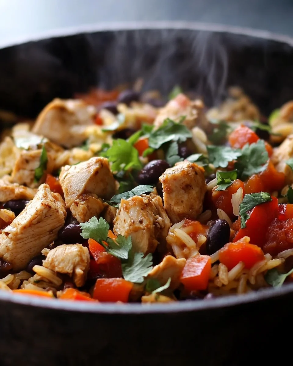 Taco-Pfanne mit Huhn und Reis